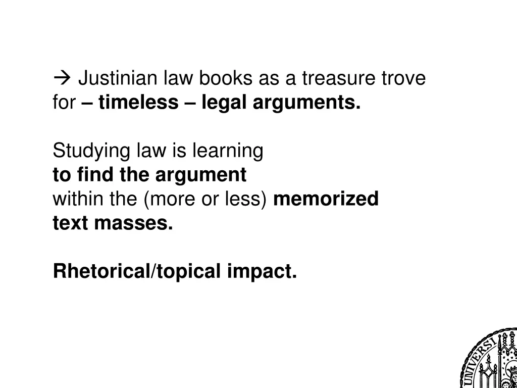 justinian law books as a treasure trove