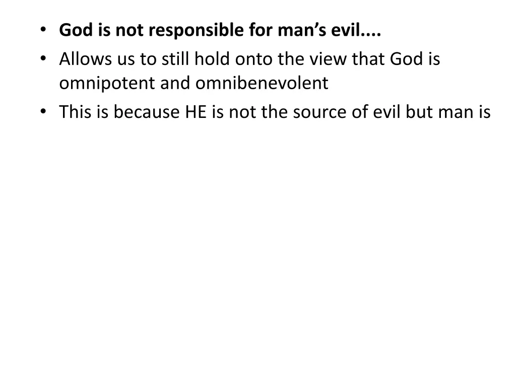 god is not responsible for man s evil allows