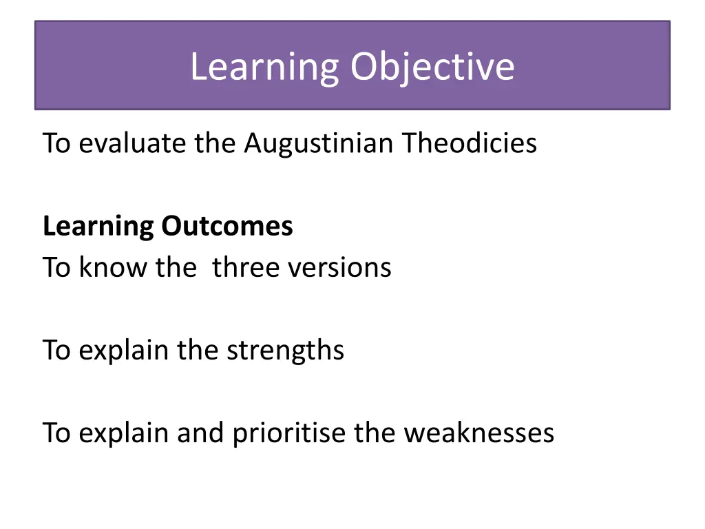 learning objective