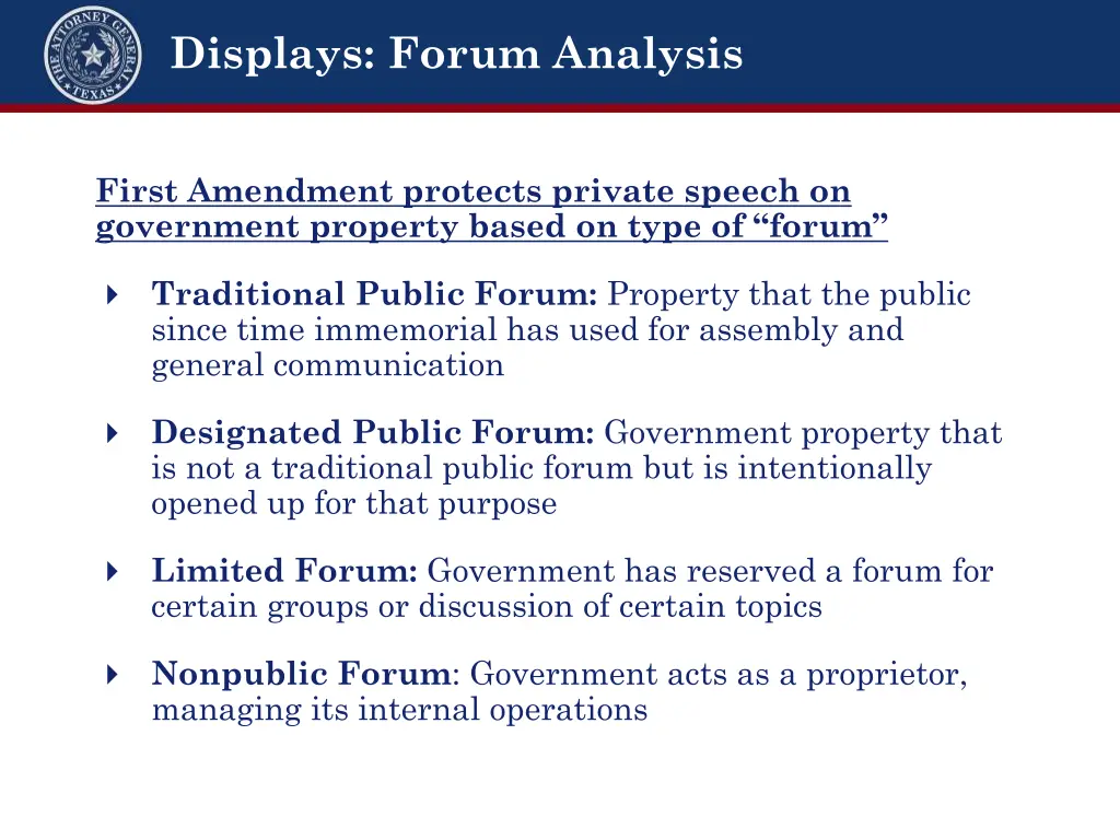 displays forum analysis