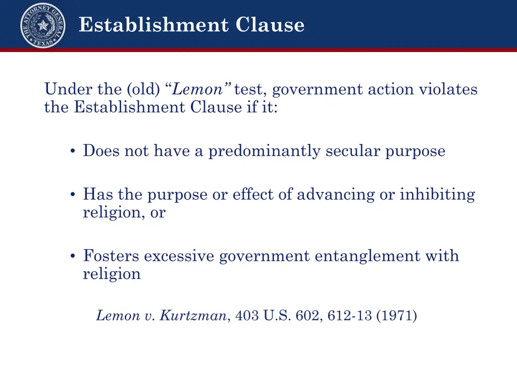 establishment clause