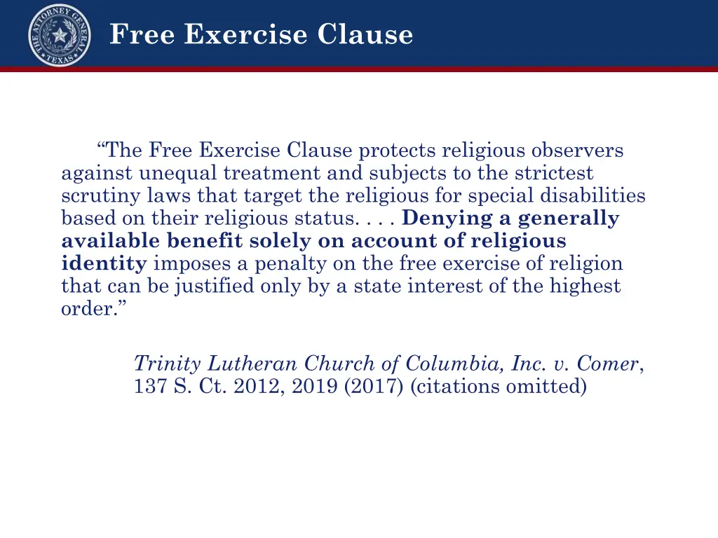 free exercise clause