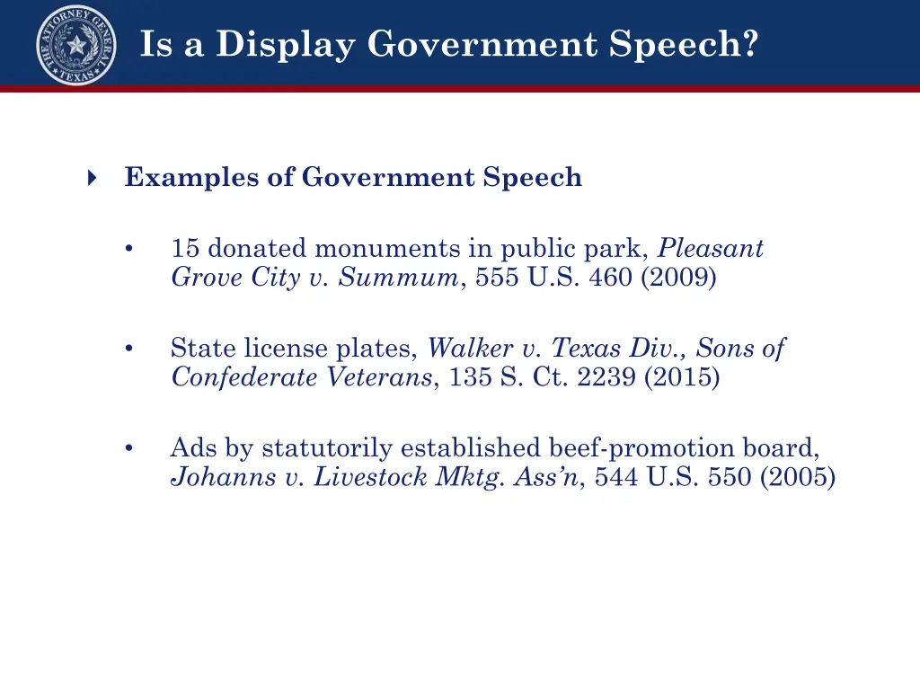 is a display government speech 1