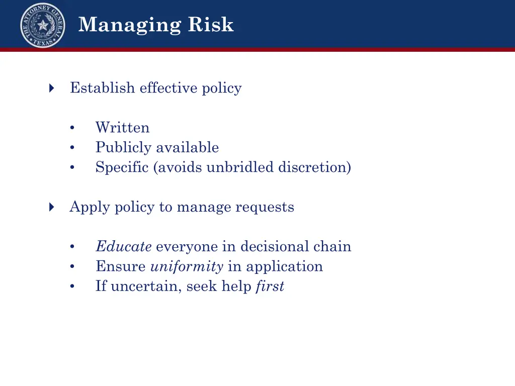 managing risk