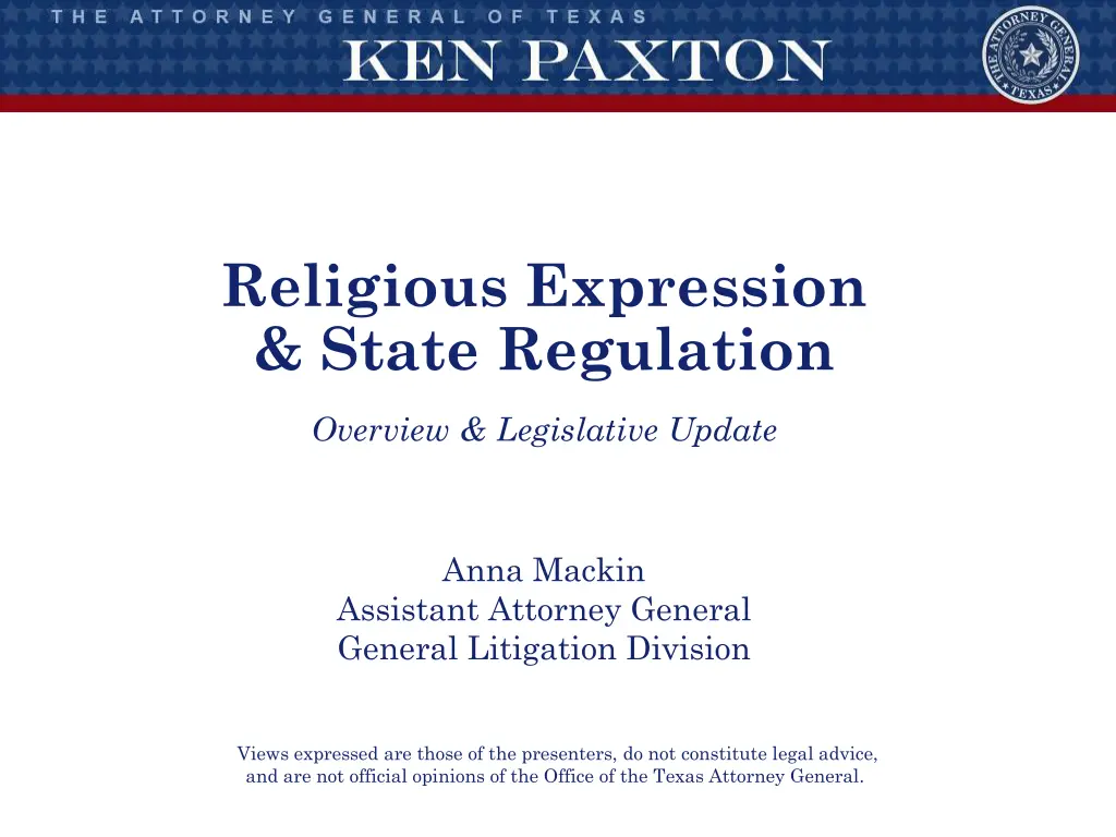 religious expression state regulation 1