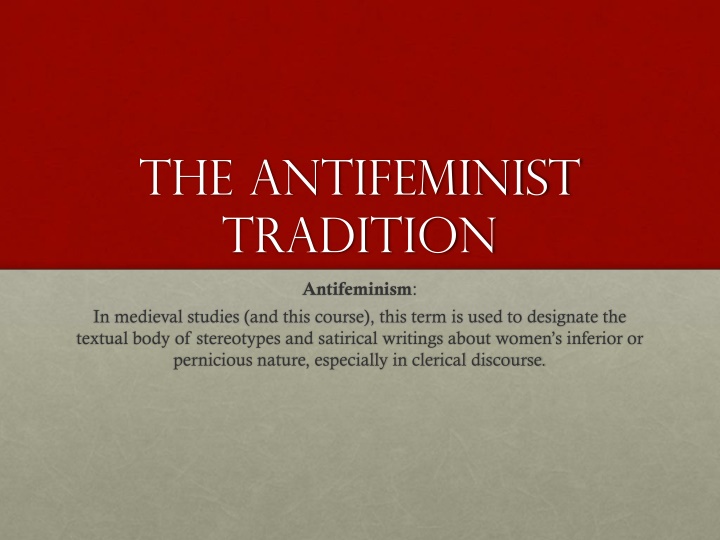 the antifeminist tradition