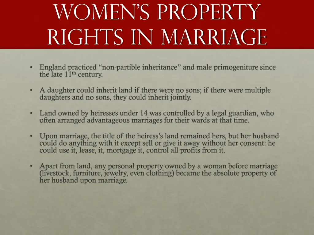 women s property rights in marriage