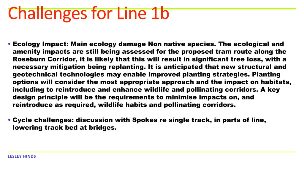 challenges for line 1b