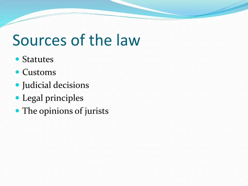 sources of the law