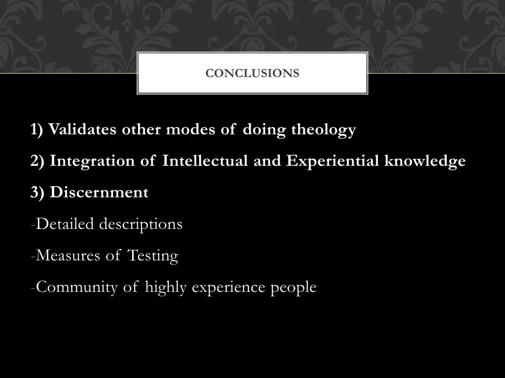 conclusions