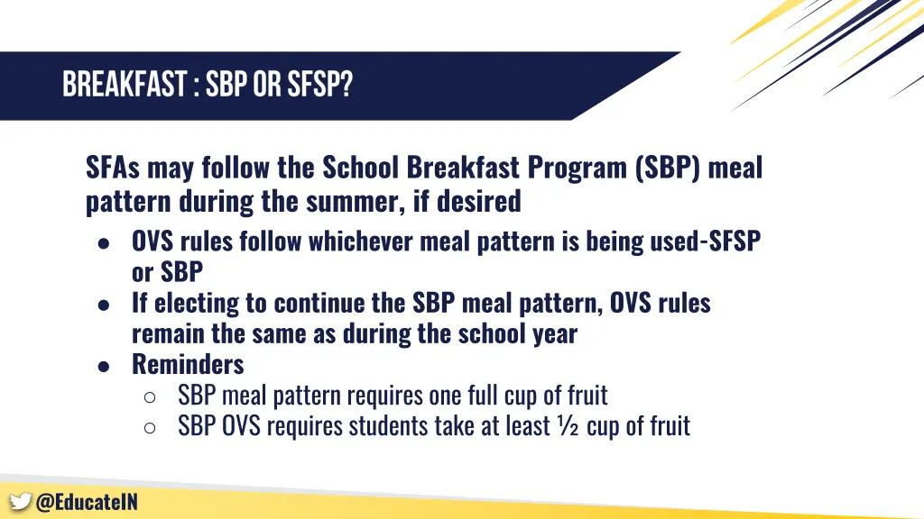 sfas may follow the school breakfast program