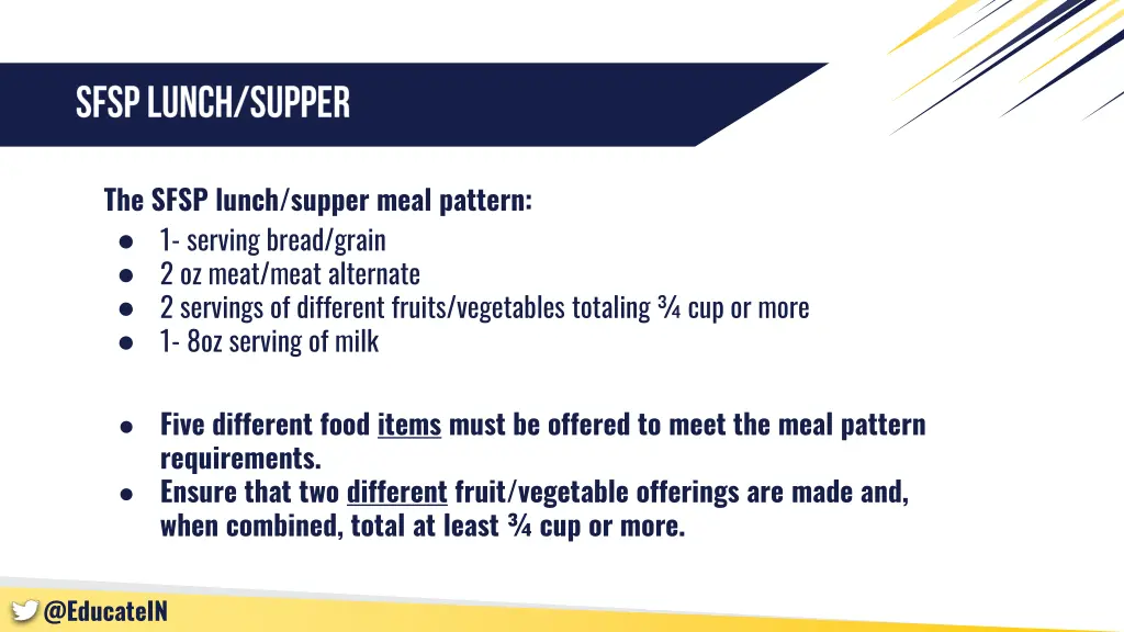 the sfsp lunch supper meal pattern 1 serving