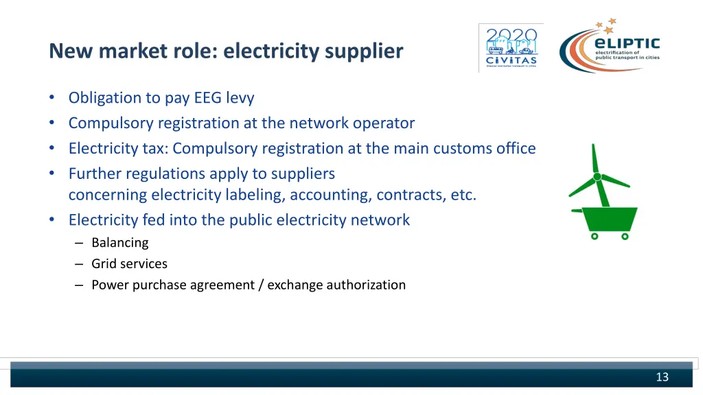 new market role electricity supplier