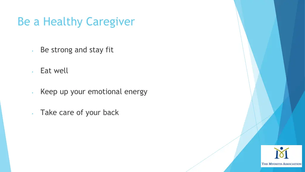 be a healthy caregiver