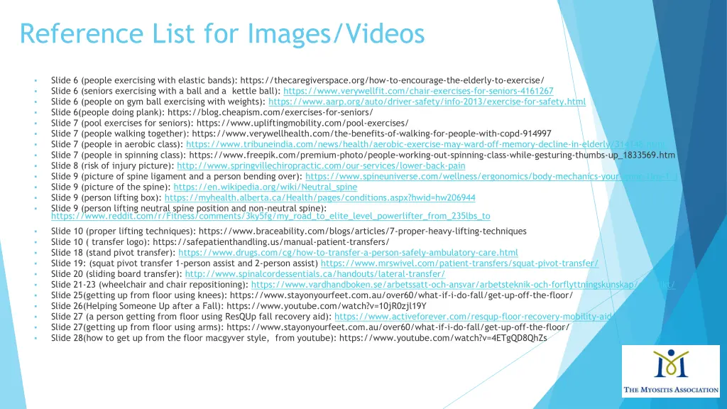 reference list for images videos