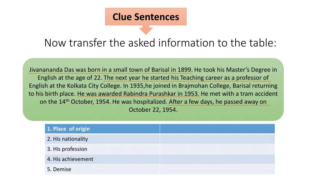 clue sentences