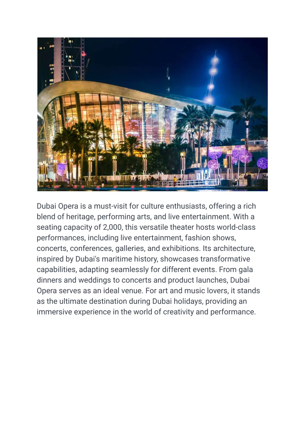 dubai opera is a must visit for culture