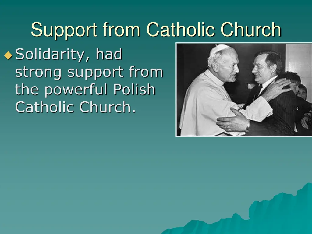 support from catholic church solidarity