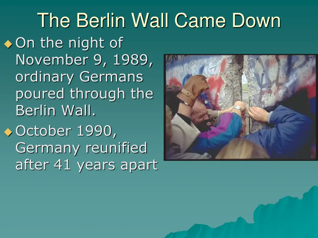 the berlin wall came down on the night