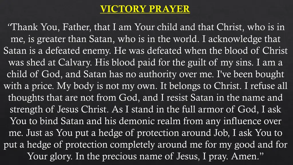 victory prayer