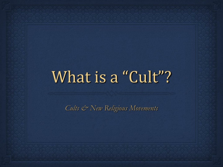 what is a cult