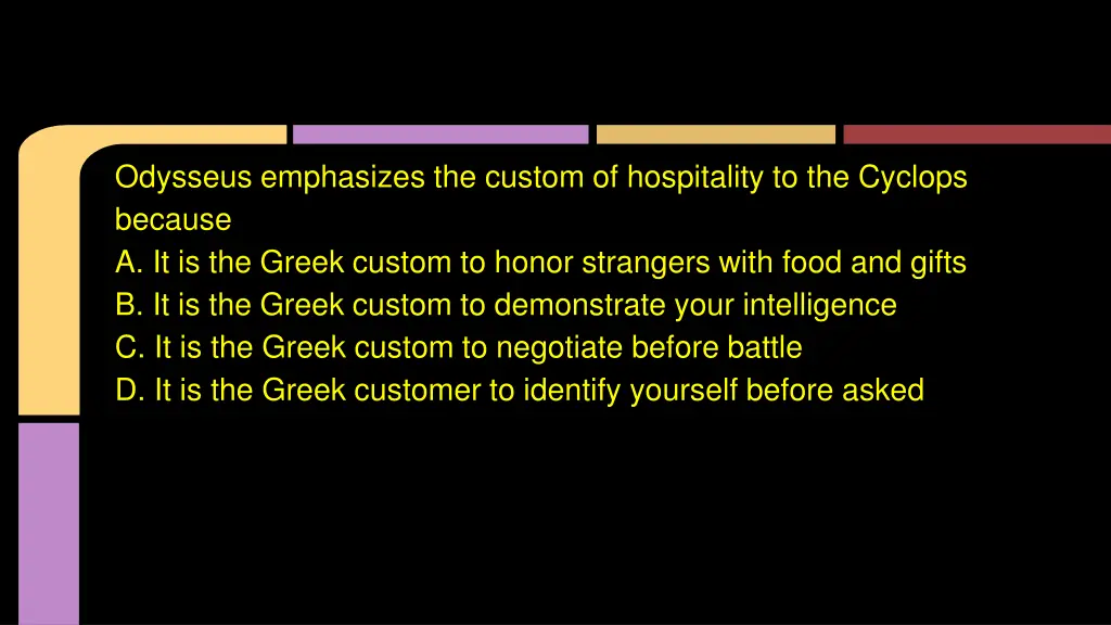 odysseus emphasizes the custom of hospitality