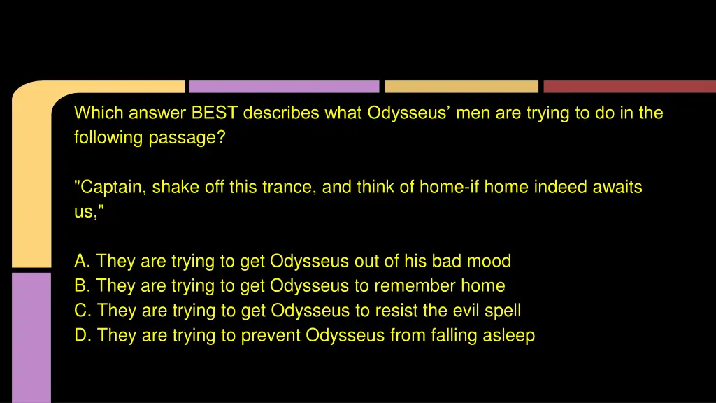 which answer best describes what odysseus