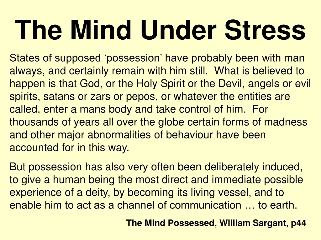 the mind under stress