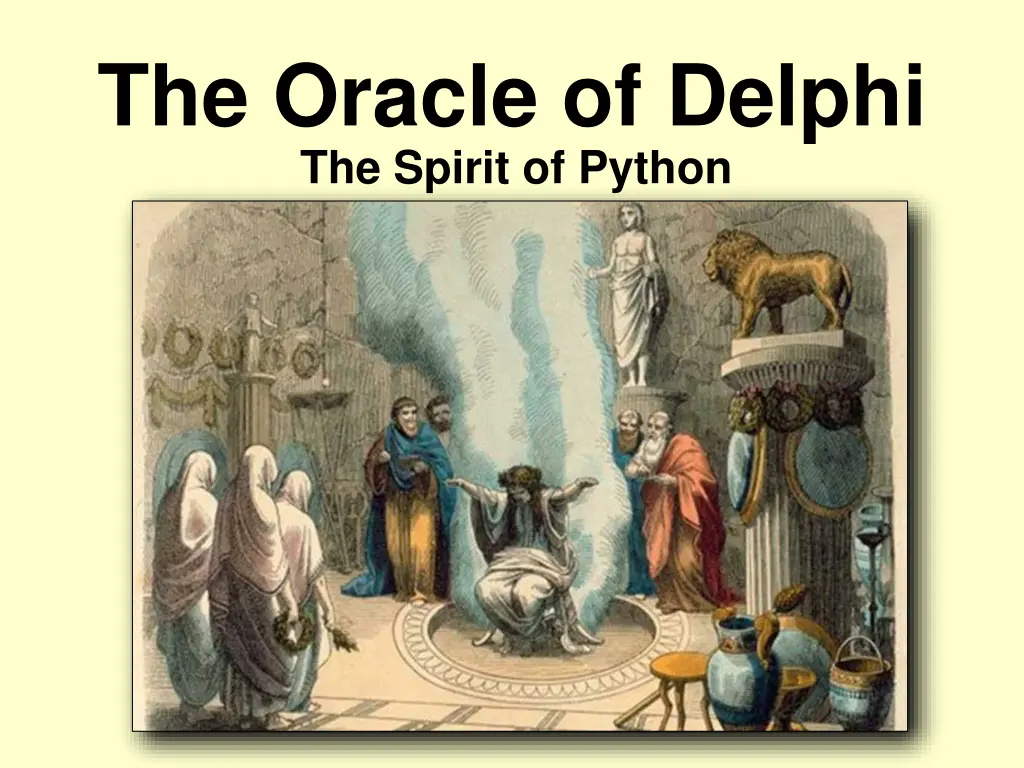 the oracle of delphi the spirit of python 1