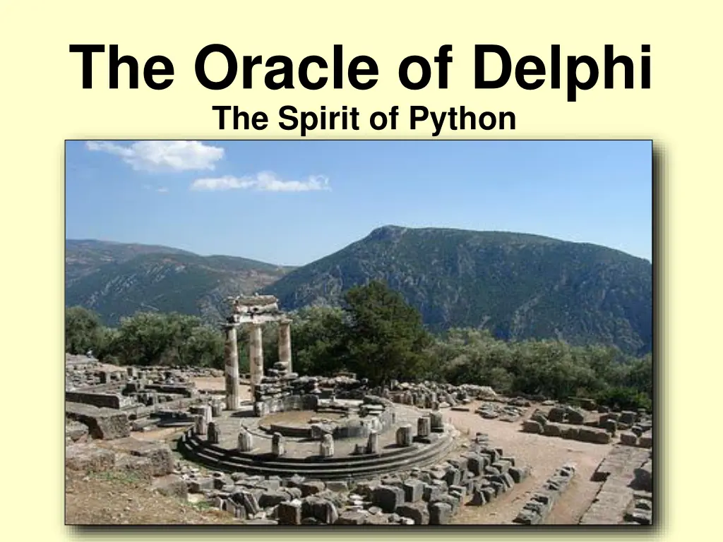 the oracle of delphi the spirit of python