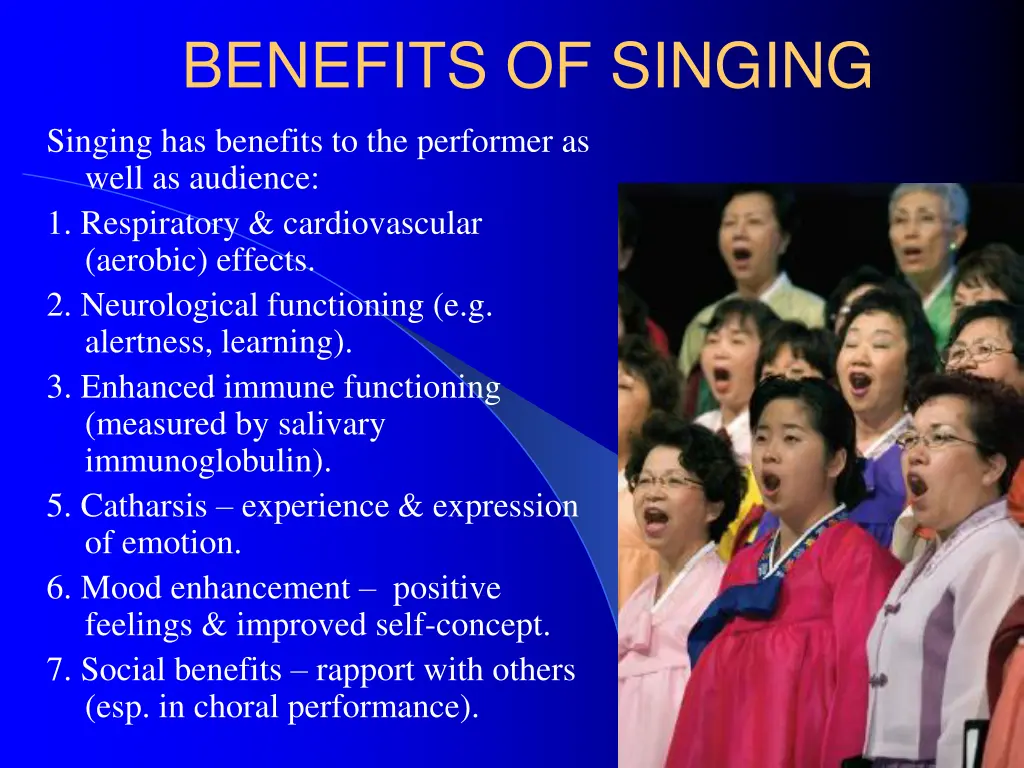 benefits of singing