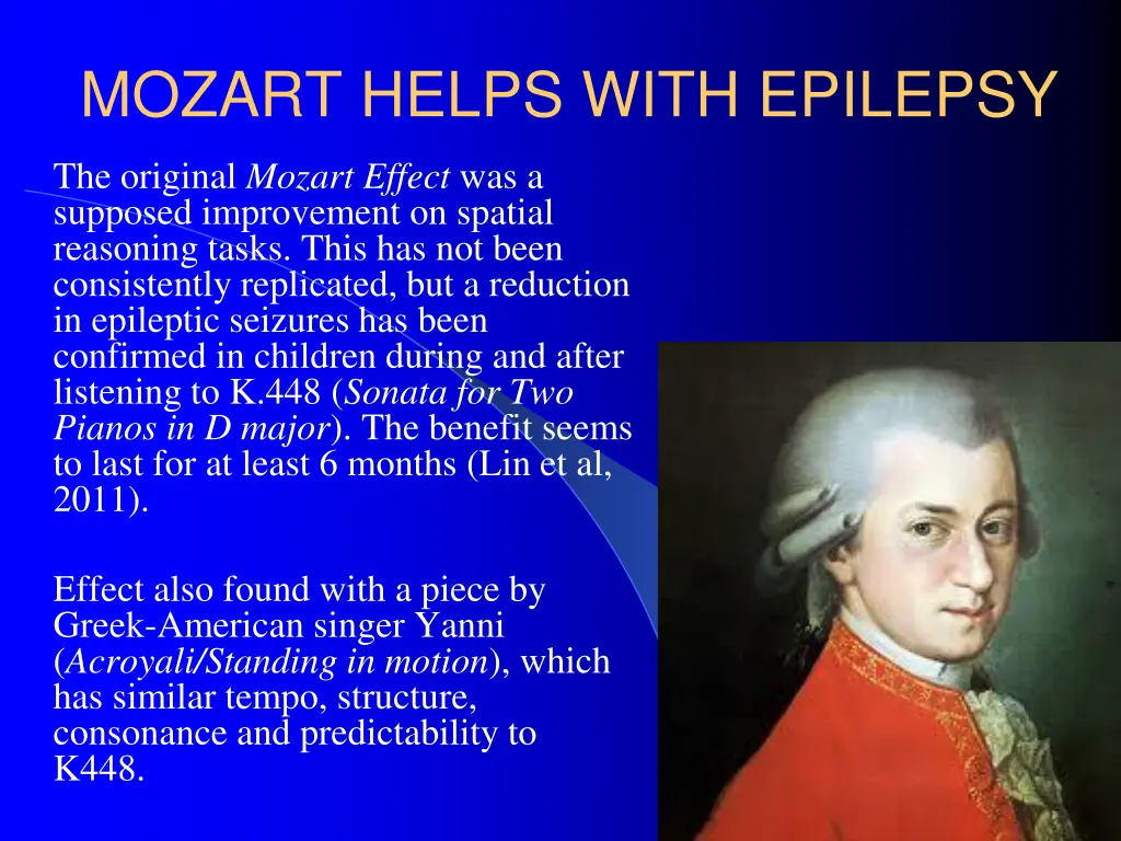 mozart helps with epilepsy