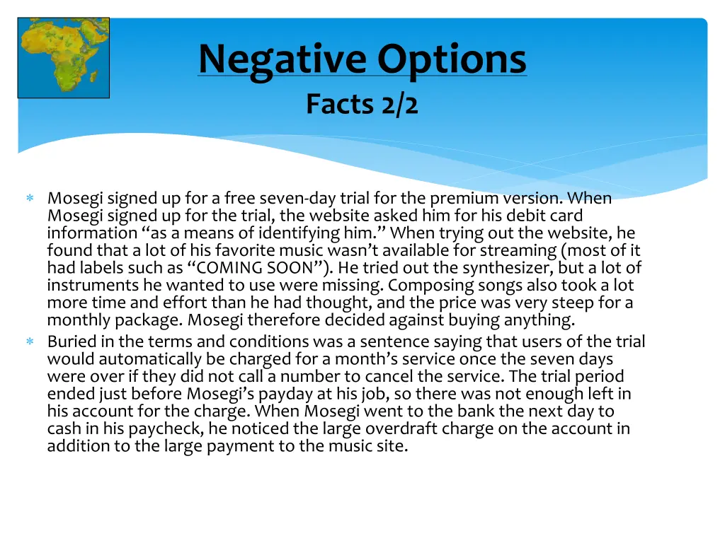 negative options facts 2 2