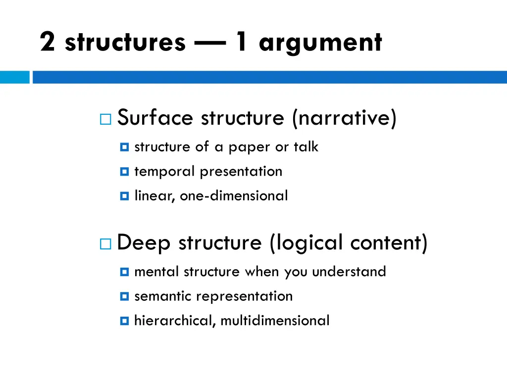 2 structures 1 argument