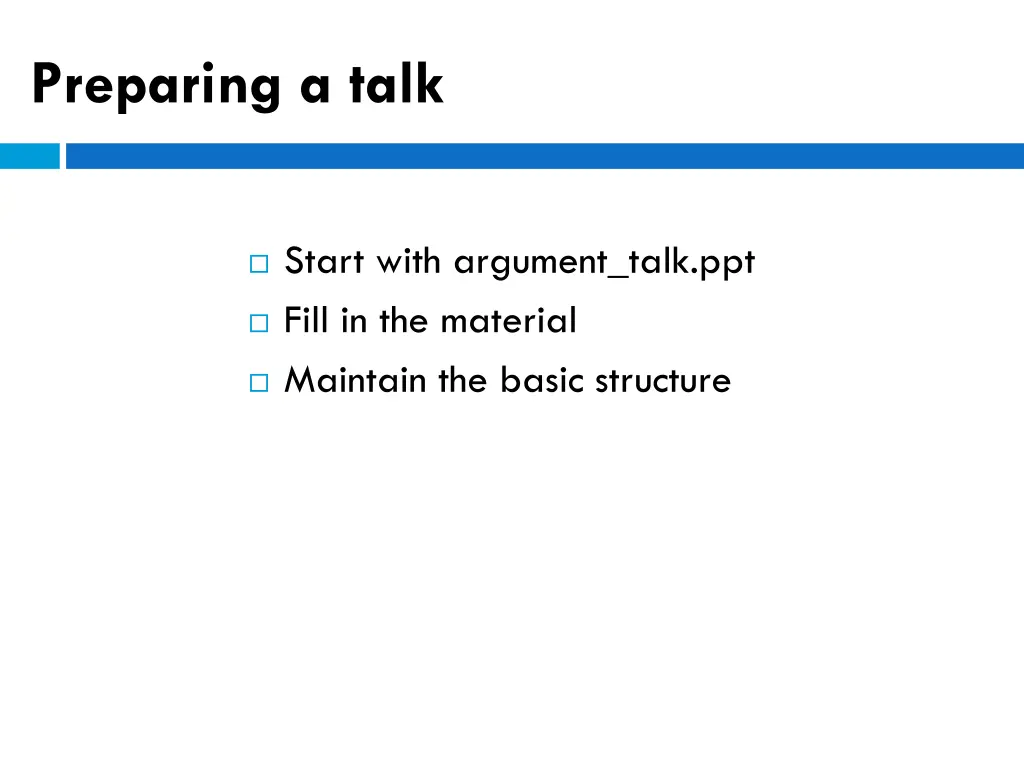 preparing a talk