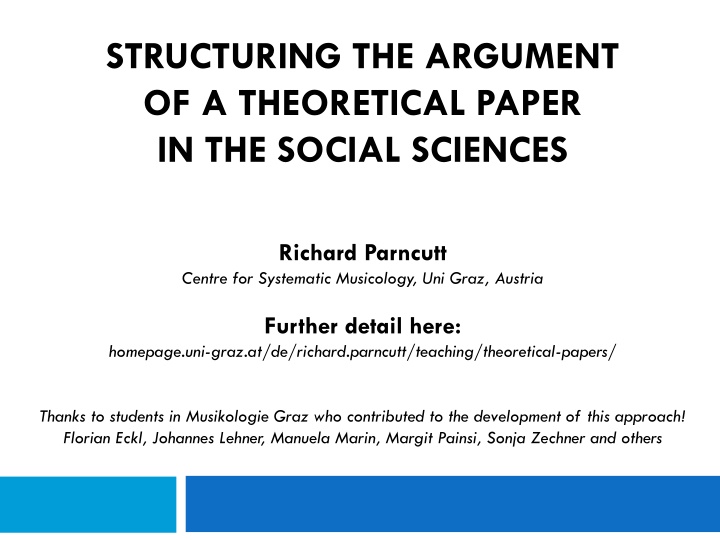 structuring the argument of a theoretical paper