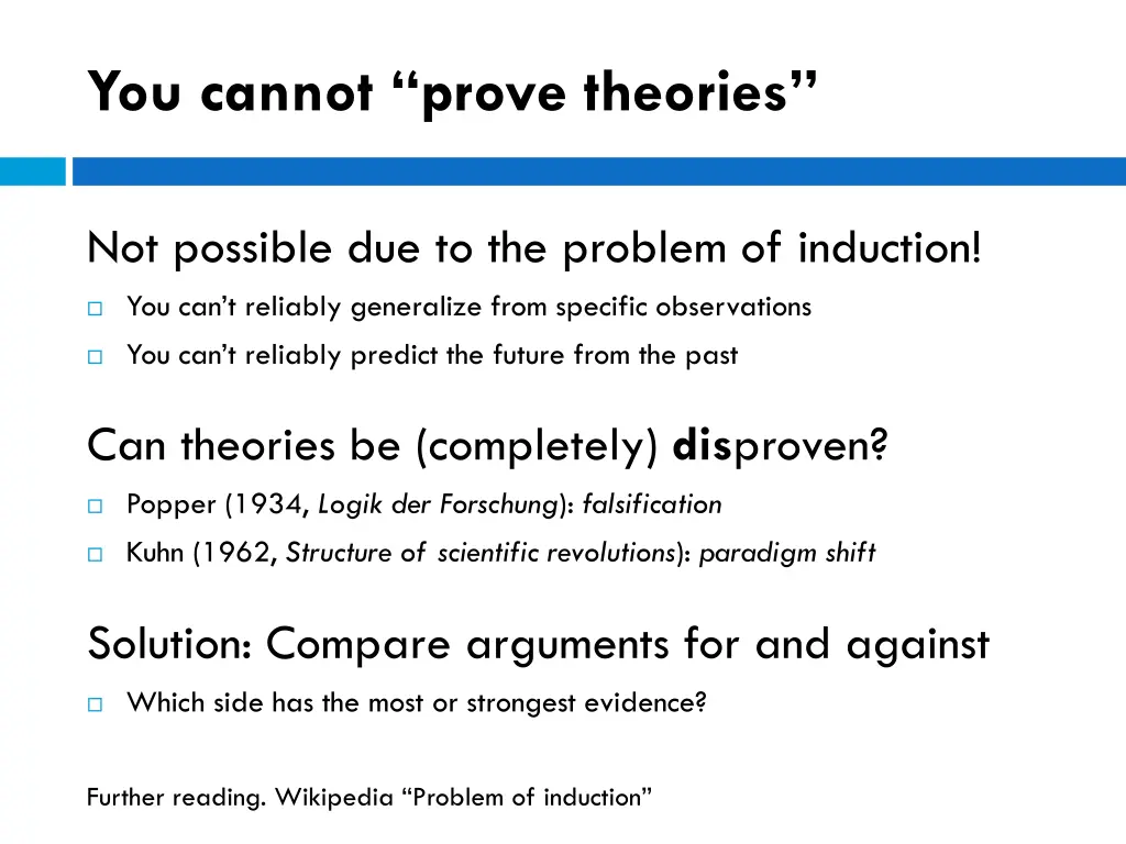 you cannot prove theories