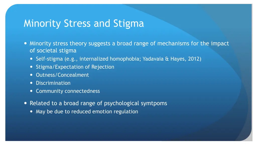 minority stress and stigma