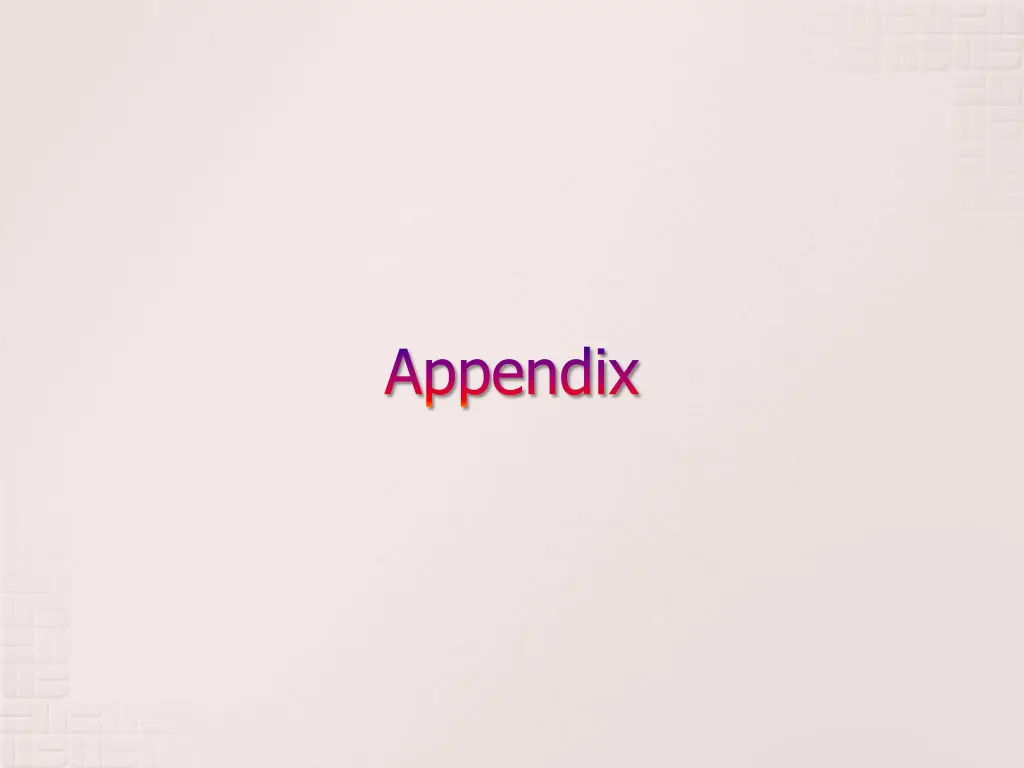 appendix