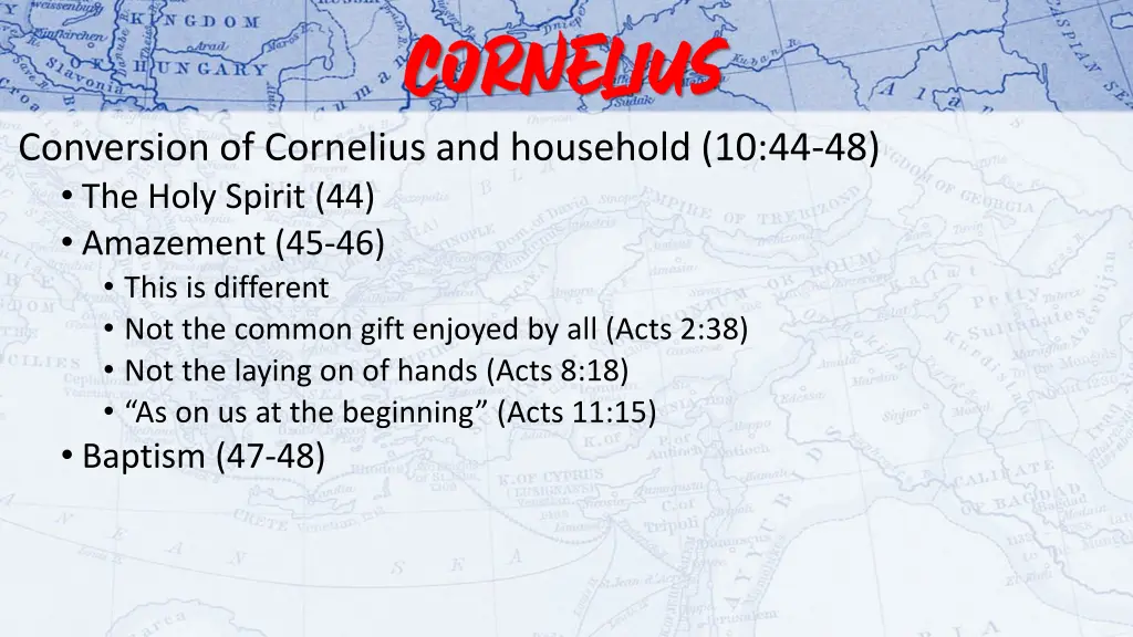 conversion of cornelius and household