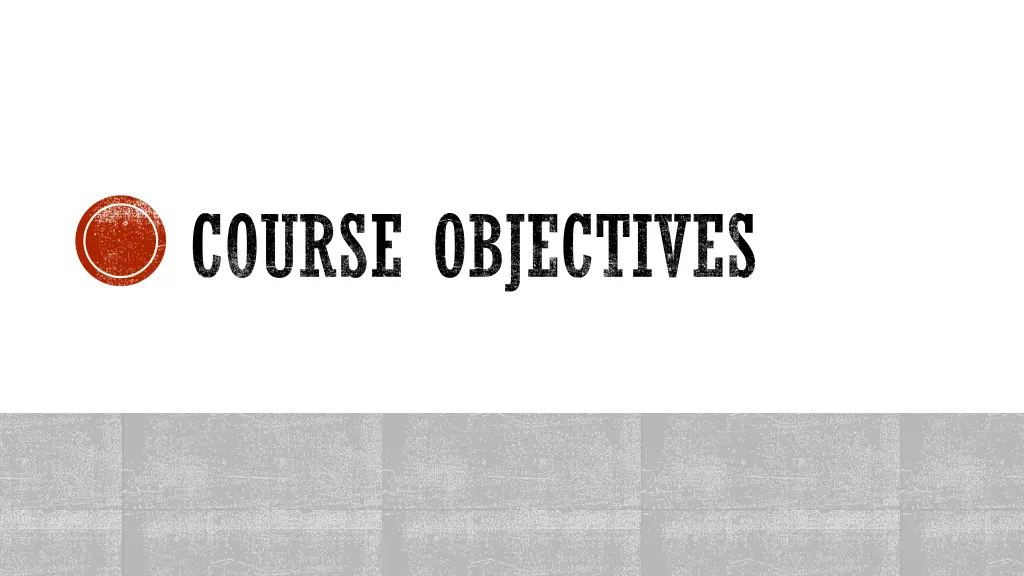 course objectives