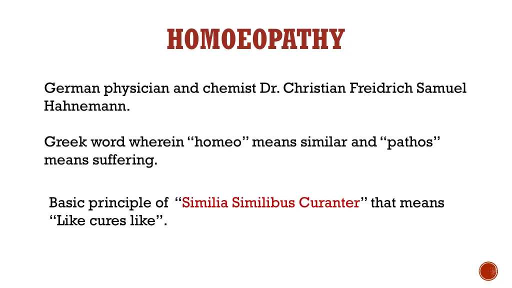 homoeopathy