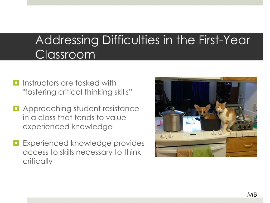 addressing difficulties in the first year 2