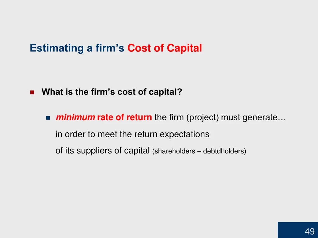 estimating a firm s cost of capital