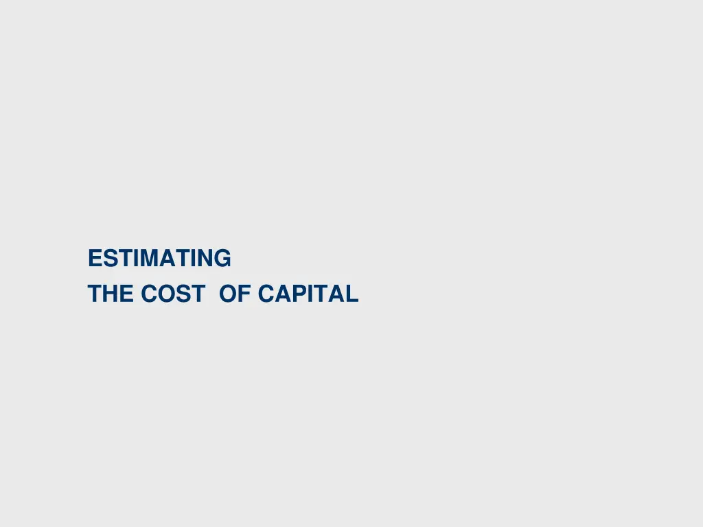 estimating the cost of capital