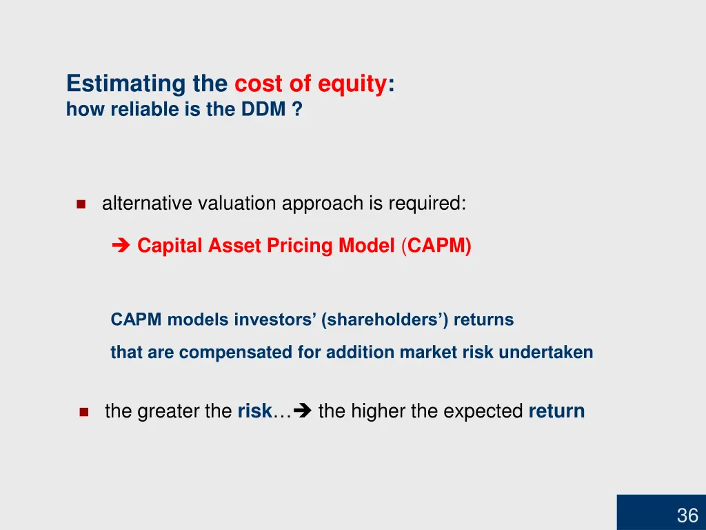 estimating the cost of equity how reliable