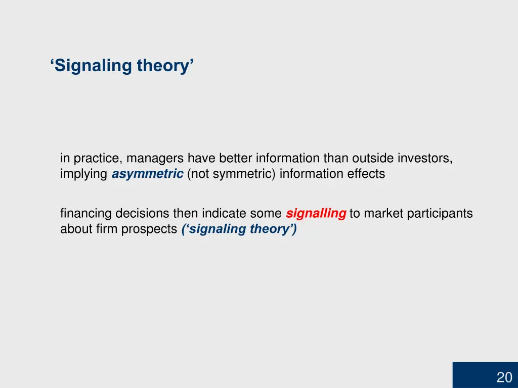 signaling theory