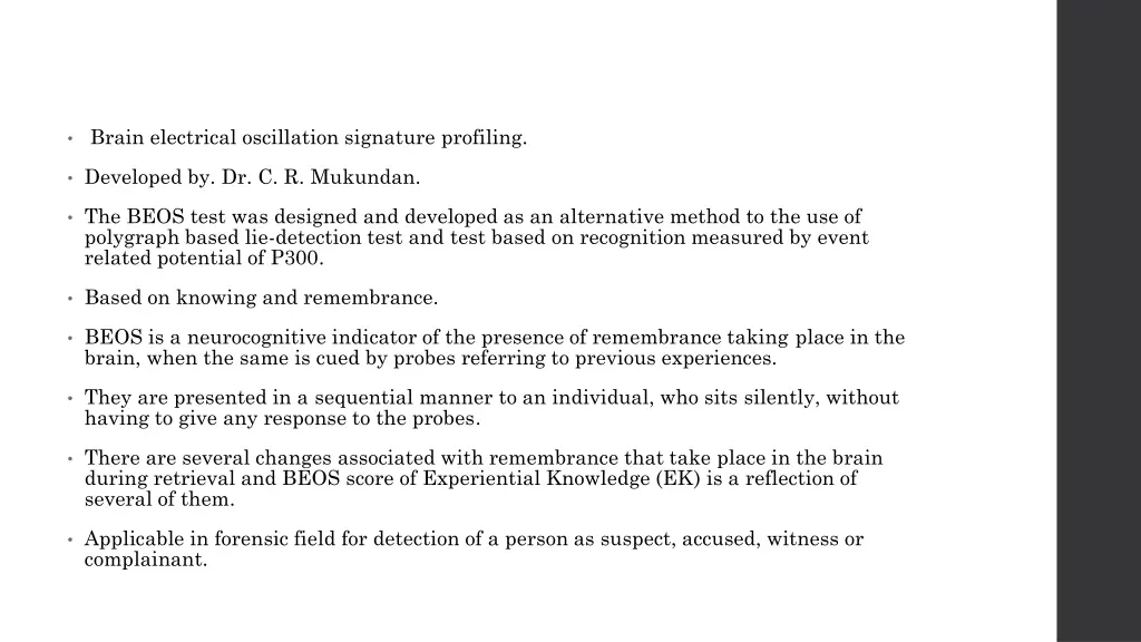 brain electrical oscillation signature profiling