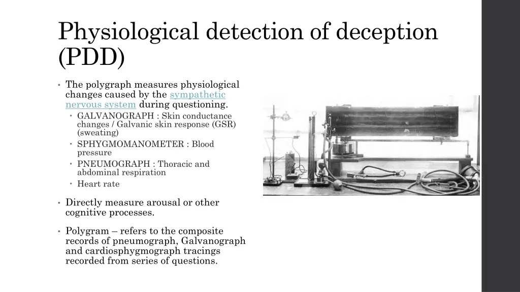 physiological detection of deception pdd