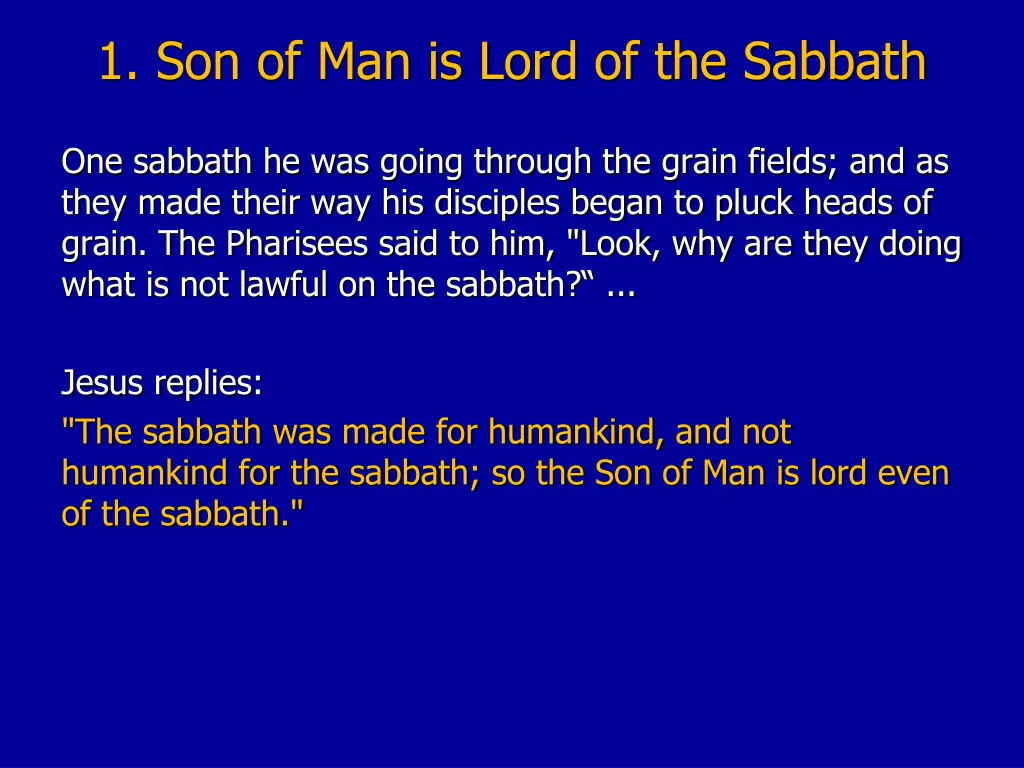 1 son of man is lord of the sabbath